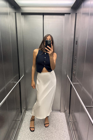Tori | Satin Midi Skirt