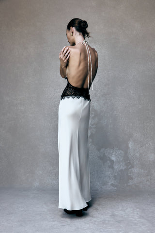 Denise | Satin & Lace Dress