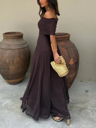 Lizzy | Maxi Brown Dress