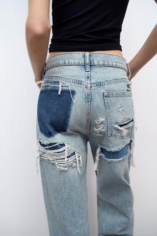 Rachel | Ripped Pocket Jeans