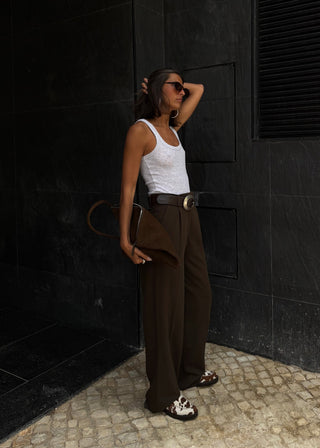 Elisa | Brown Tailored Trousers