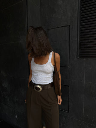 Elisa | Brown Tailored Trousers