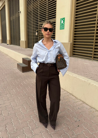 Elisa | Brown Tailored Trousers