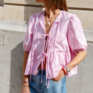 Tatum | Lace-up Blouse