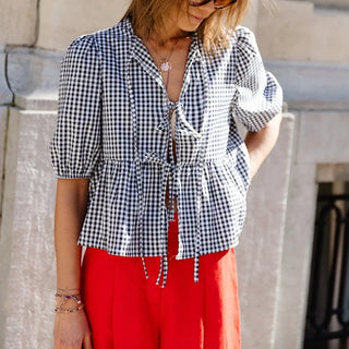 Tatum | Lace-up Blouse