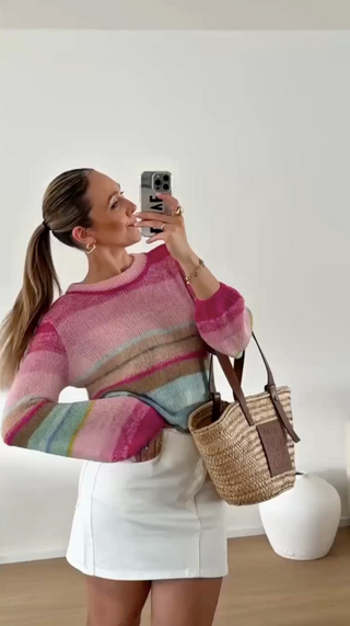 Gigi | Pink Knit Pullover