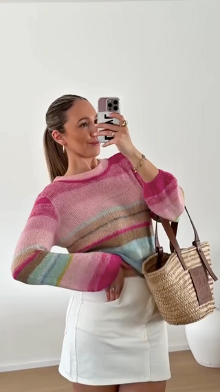 Gigi | Pink Knit Pullover