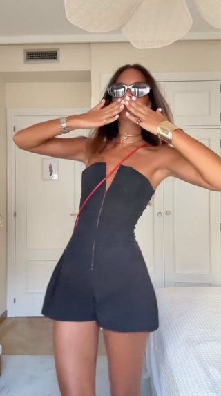 Lucy | Black Playsuit