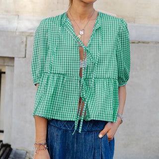 Tatum | Lace-up Blouse