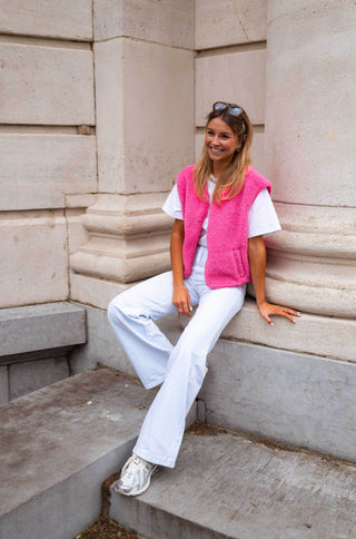 Clarissa | Pink Teddy Vest