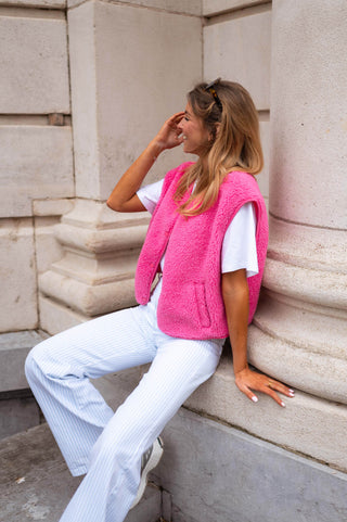 Clarissa | Pink Teddy Vest