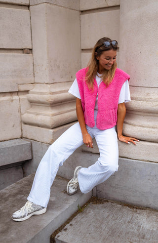 Clarissa | Pink Teddy Vest