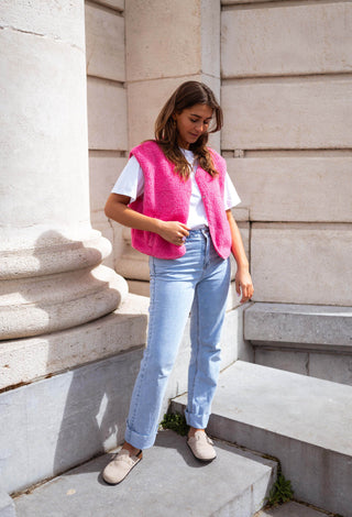 Clarissa | Pink Teddy Vest